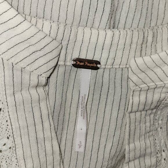 New FREE PEOPLE  Baby Blues Tunic $128 SMALL Ivory Semi-Sheer Mini Cotton - Picture 9 of 9